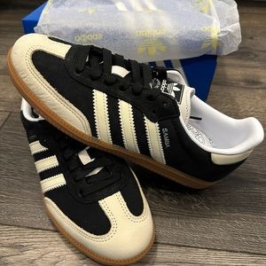Adidas Samba OG Core Black Wonder White Sneakers Size Women 7 NWT